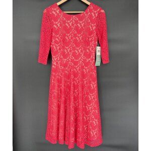 NWT Melrose Women's Pink Floral Lace Midi Dress 4 Event Wedding Guest Formal